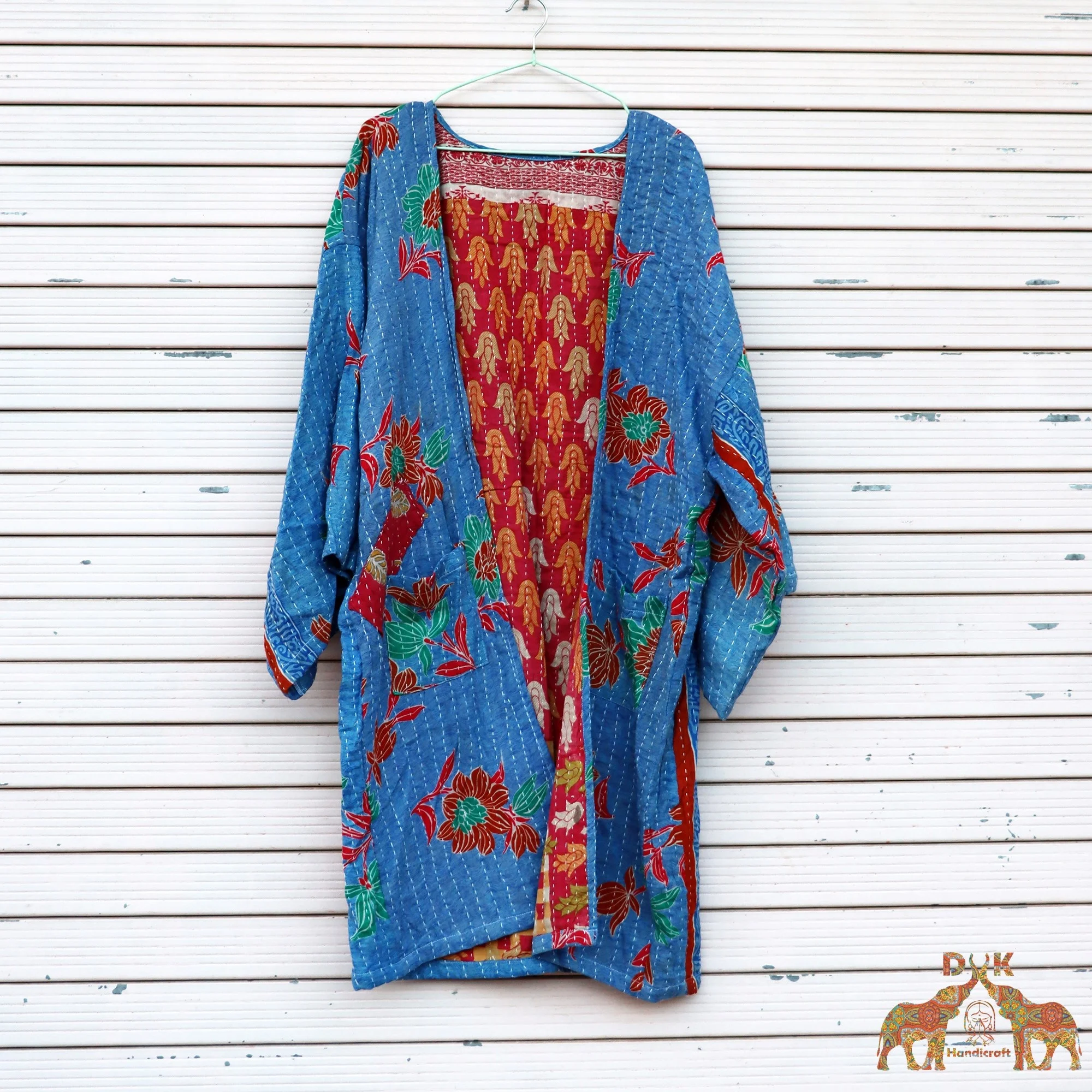 Kimono women floral vintage kantha jacket vintage hippie dress for women fashion clothing old recycle vintage cardigan