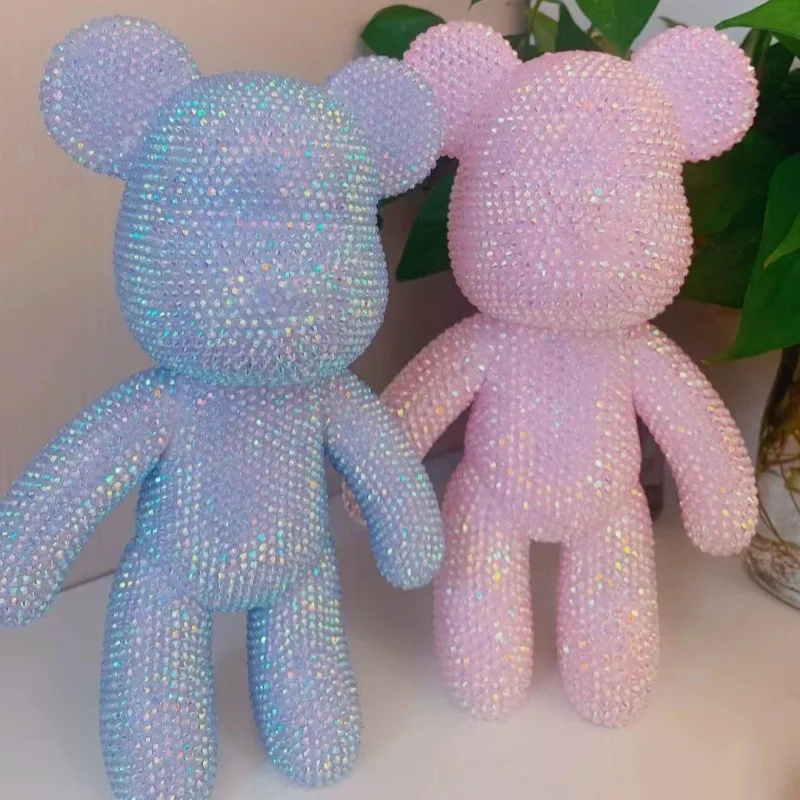 23cm Stick-on Crystals Bear Handmade DIY Inlaid with Violent White Body Fluid PVC Wholesale Supply