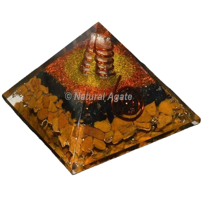 Iolite Orgone pyramid healing stones seven chakras Orgone pyramid gravel crystal resin Pyramid Energy amplifier for meditation