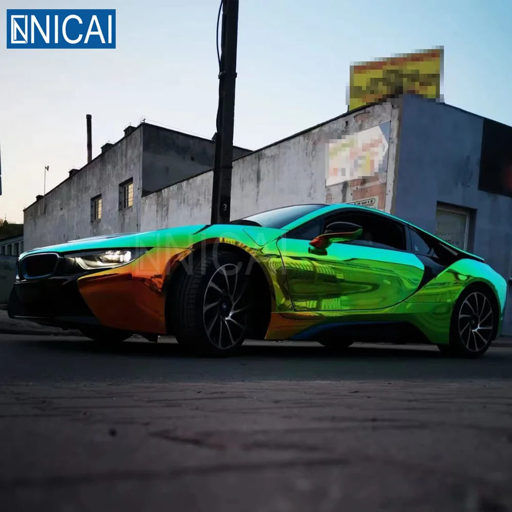 Заводская цена ПВХ Радужная хромированная фиолетовая металлическая виниловая пленка автомобильные голографические виниловые наклейки рулонная