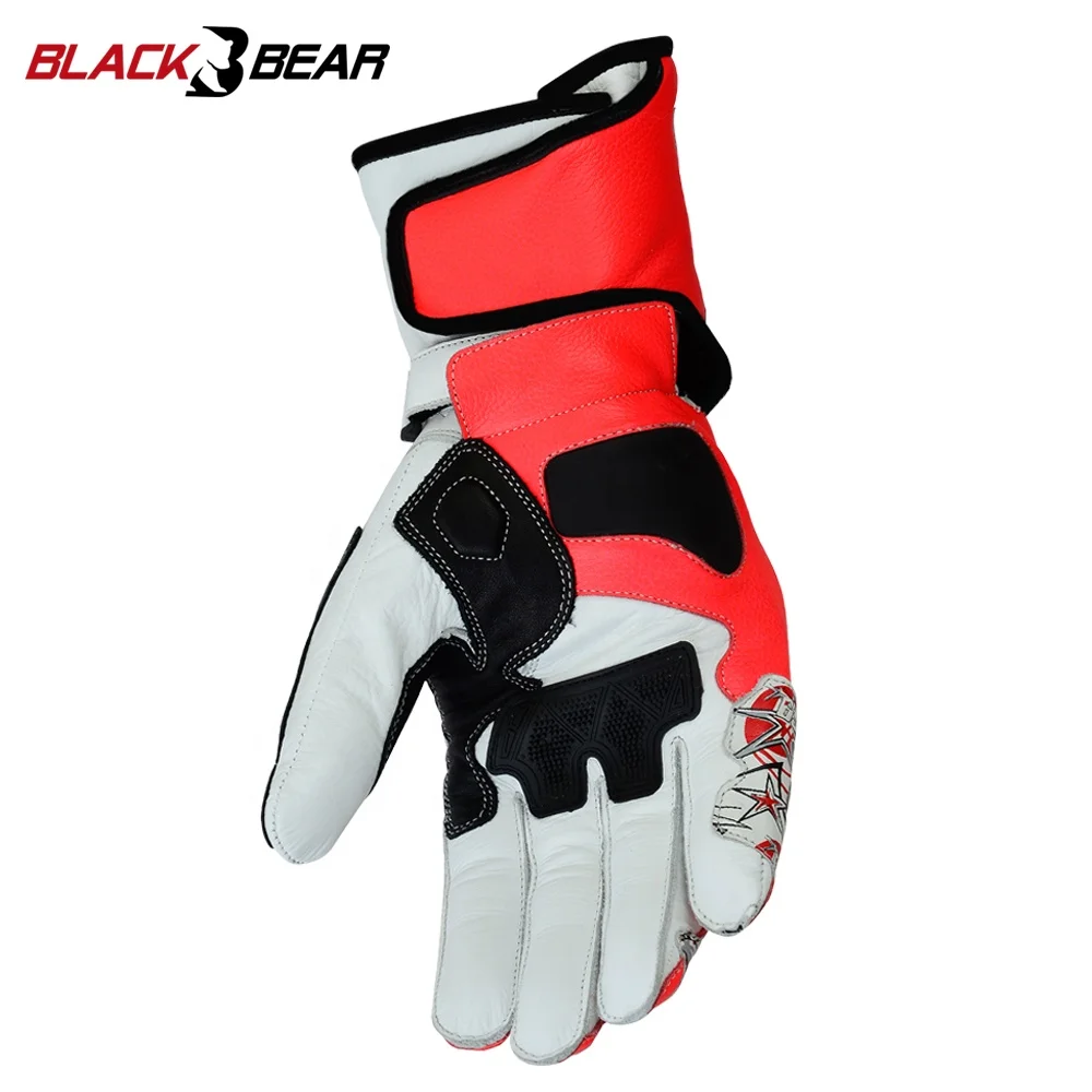 OEM custom Genuine Leather Motorcycle Gloves Carbon Protect Motorbike Gloves Driving Racing Riding Gloves MBG-0006