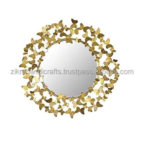 Современные Стильные Металлические настенные зеркала в золотистой тематике декор для гостиной Новые поступления круглые Декоративный Настенный