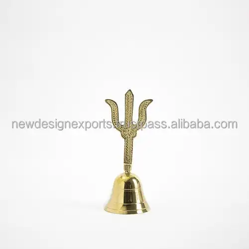 Латунный сигнальный звонок Trishul (Trident) изготовлен из высококачественной латуни очень громкий шум первоклассное качество обслуживание звонков в отеле
