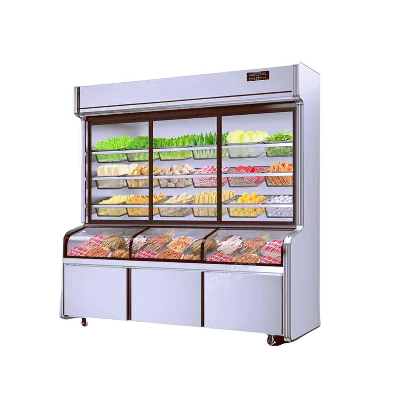 9-Three-temperature carte display freezer commercial refrigerator supermarket vegetable and fruit preservation