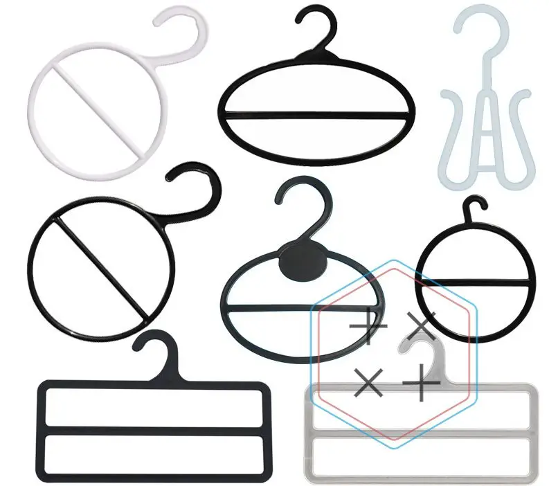 Black Non Slip PP Plastic Scarf hair Hanger for Store