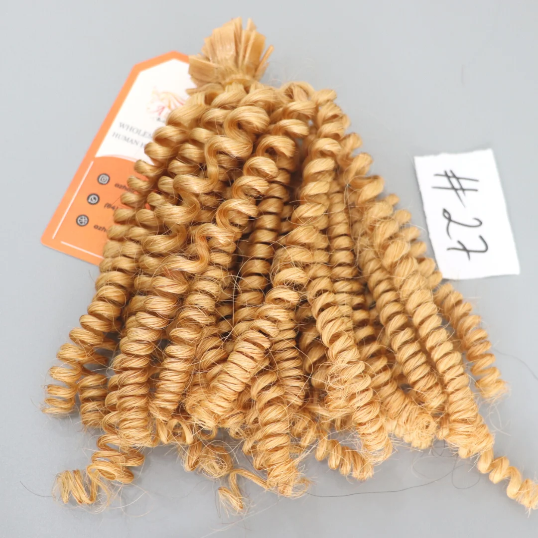 12A Grade Virgin No Synthetic Fiber Flat Tip Finger Curly Color Hair Extensions Vietnamese Hair