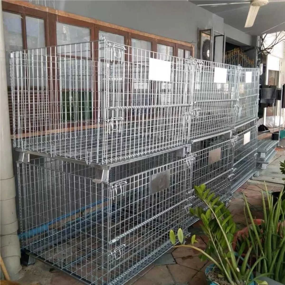 Folding Roll Metal Galvanized Storage Cage For Cold Storage Steel Wire Basket Tool Mobile Iron Pallet cage