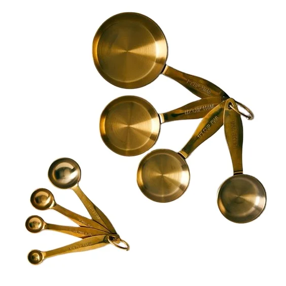 Custom Kitchen Utensils Capacity Cups Gold Plated Stainless Steel Customized metal Measuring Cups At Wholesale Discount