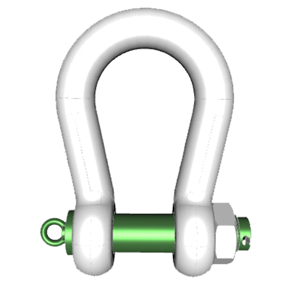 High Strength Green Pin P6036 300Ton High Load Capacity Alloy Steel Bow Shackle With Safety Bolt Connection Link