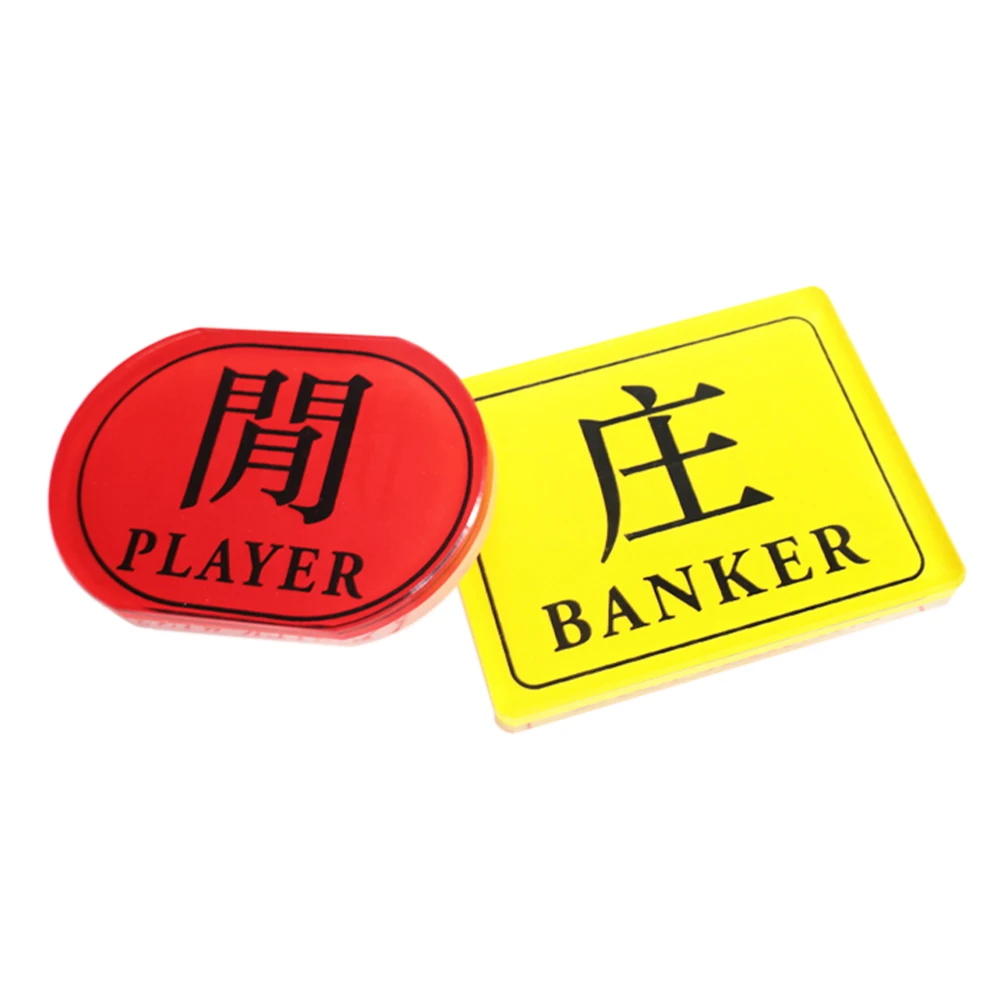 High Quality Acrylic Baccarat Button Set Custom Service Banker Player Wins Button with casino