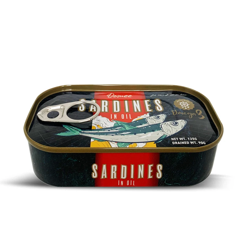 Hot Sale Global Canned Sardine  in Vegetable Oil  125g Sardines Club can sardines in Chili oil