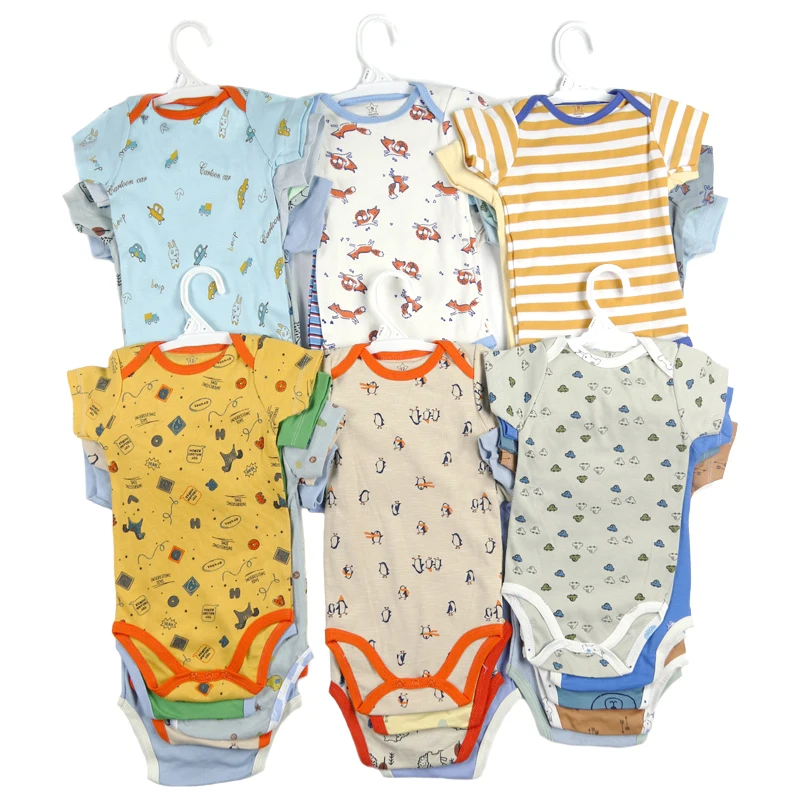 Newborn baby clothes custom logo color Infant Bodysuit Romper Clothes Cotton Baby Onesie Factory Wholesale Popular Outfit 0-24M