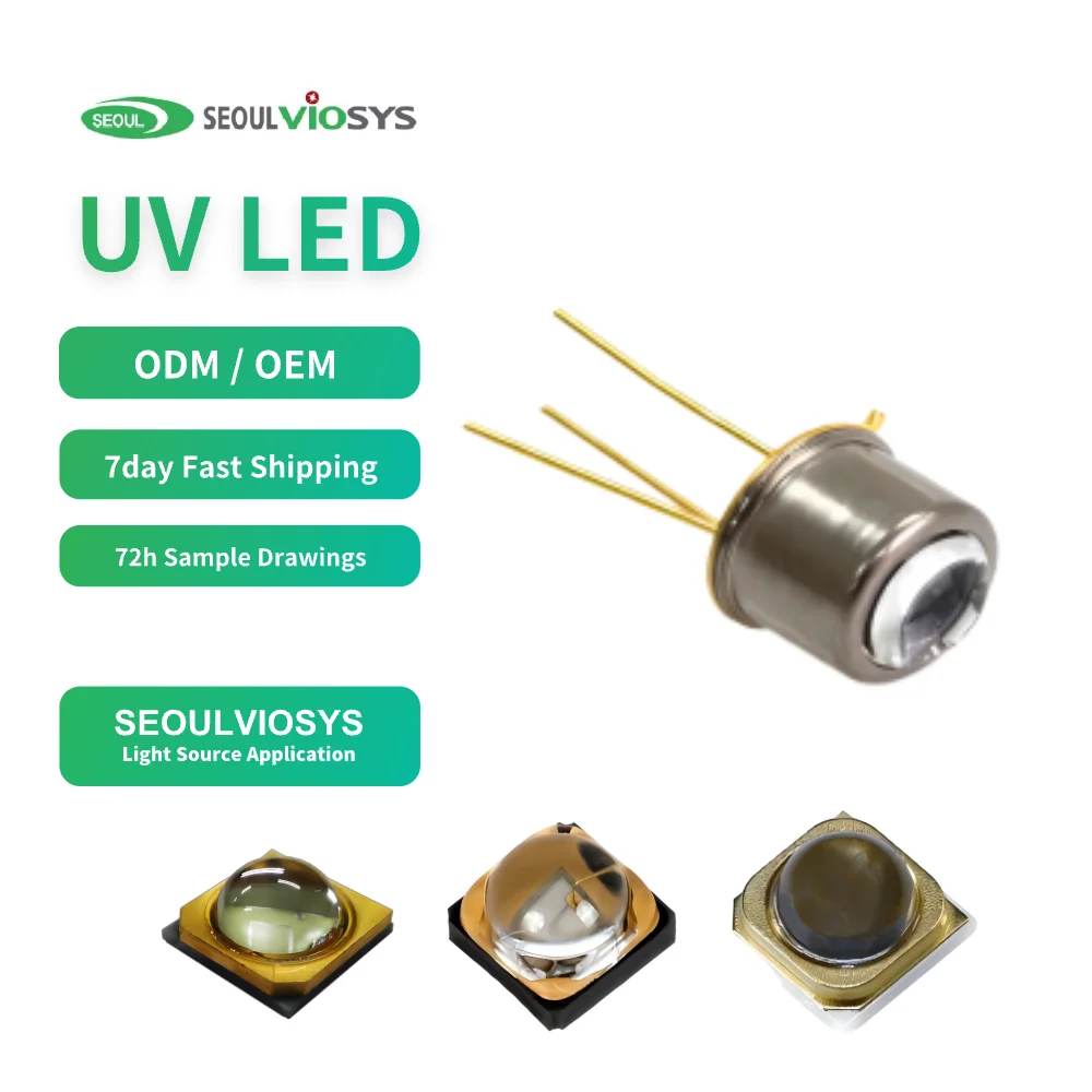 SVC UV DIP Through Hole LED 5.1 Deg 340nm UVB LED Chips for Blood Medical Analysis Phototherapy