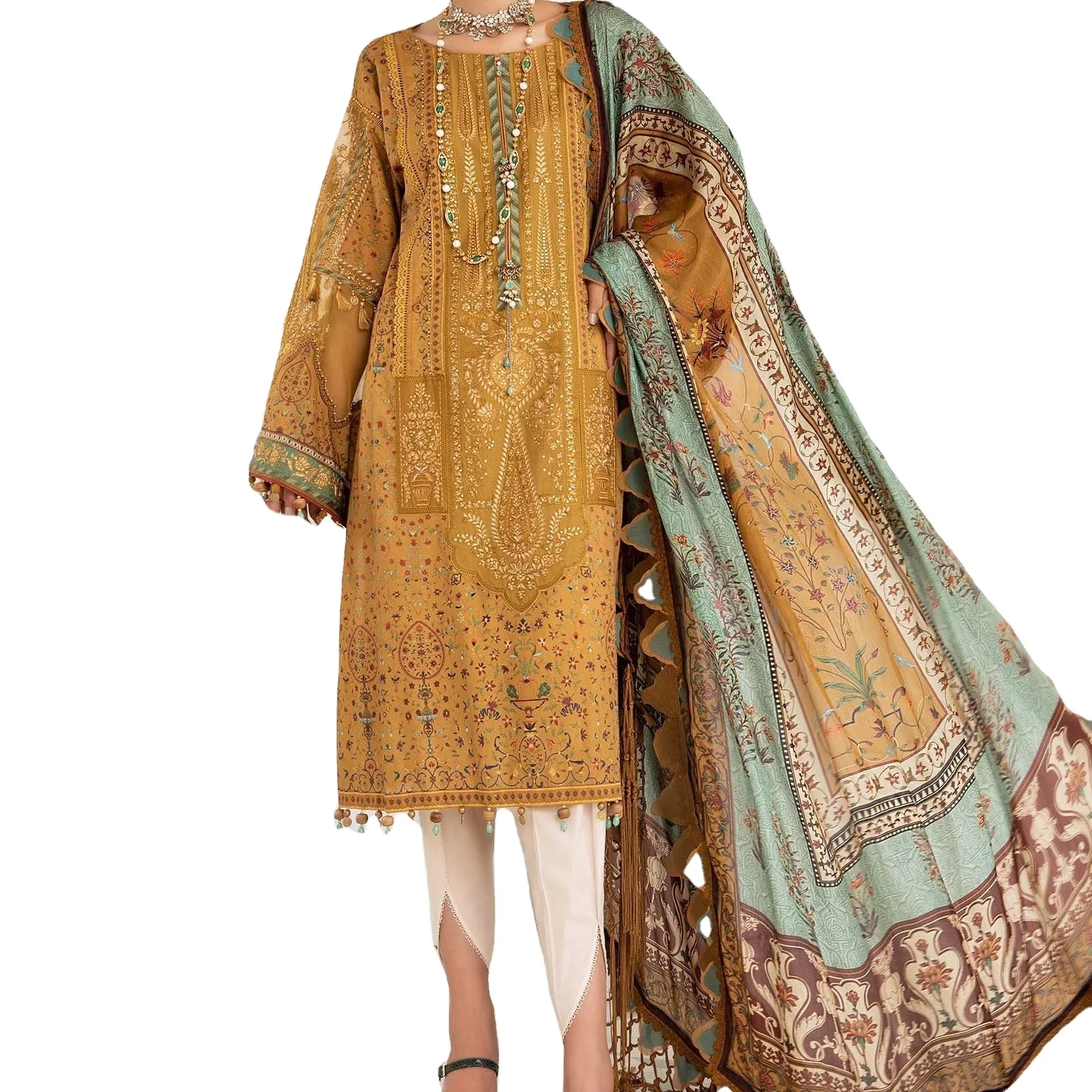 Premium Quality 2022  Wholesale pakistani ladies casual party wear shalwar kameez customized color size best stitching Quality