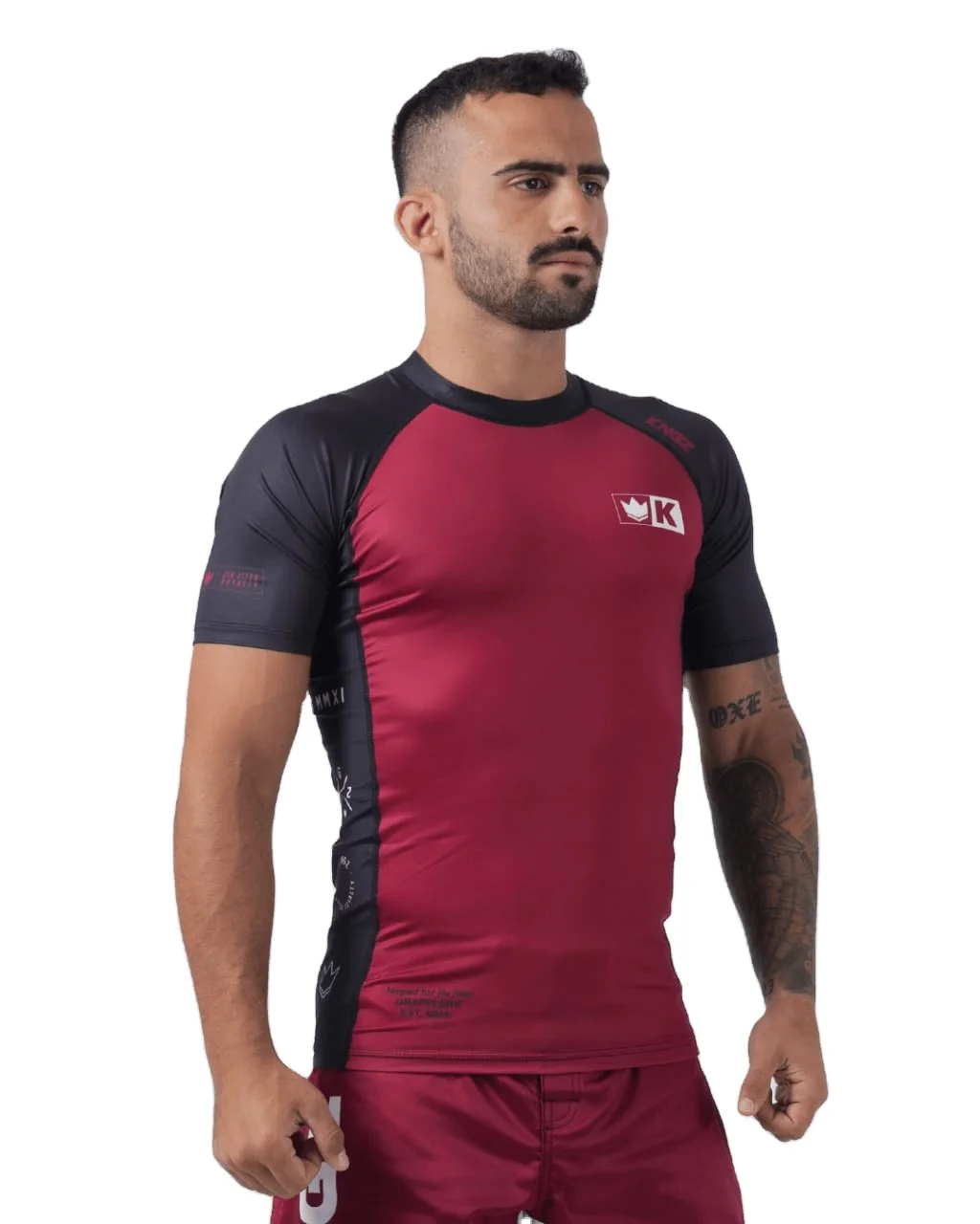 Women & Mens Custom Short Sleeve Compression Shirt With Logo Sublimated Sun Protection Rashguard Design Your Own Gym Rash Guard