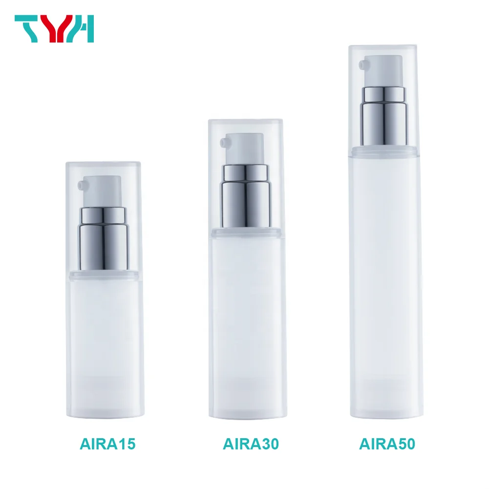 15ml PP ラウンド プラスチック シングルウォール 化粧品 エアレスボトル ポンプ  スプレーヤー (AIRA15)