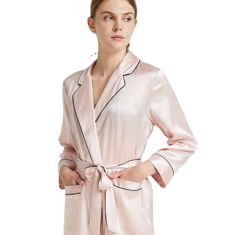 Women Satin Sleepwear Women High Quality Women 3pcs Satin Pajamas Set Night Wear Bathrobes Lace Sleepwear Robe Sets For Ladies