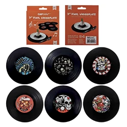 LOW MOQ Novelty 6PCS 7 inches Classic Black CD Record Vinyl Under Plate Mat Coaster set