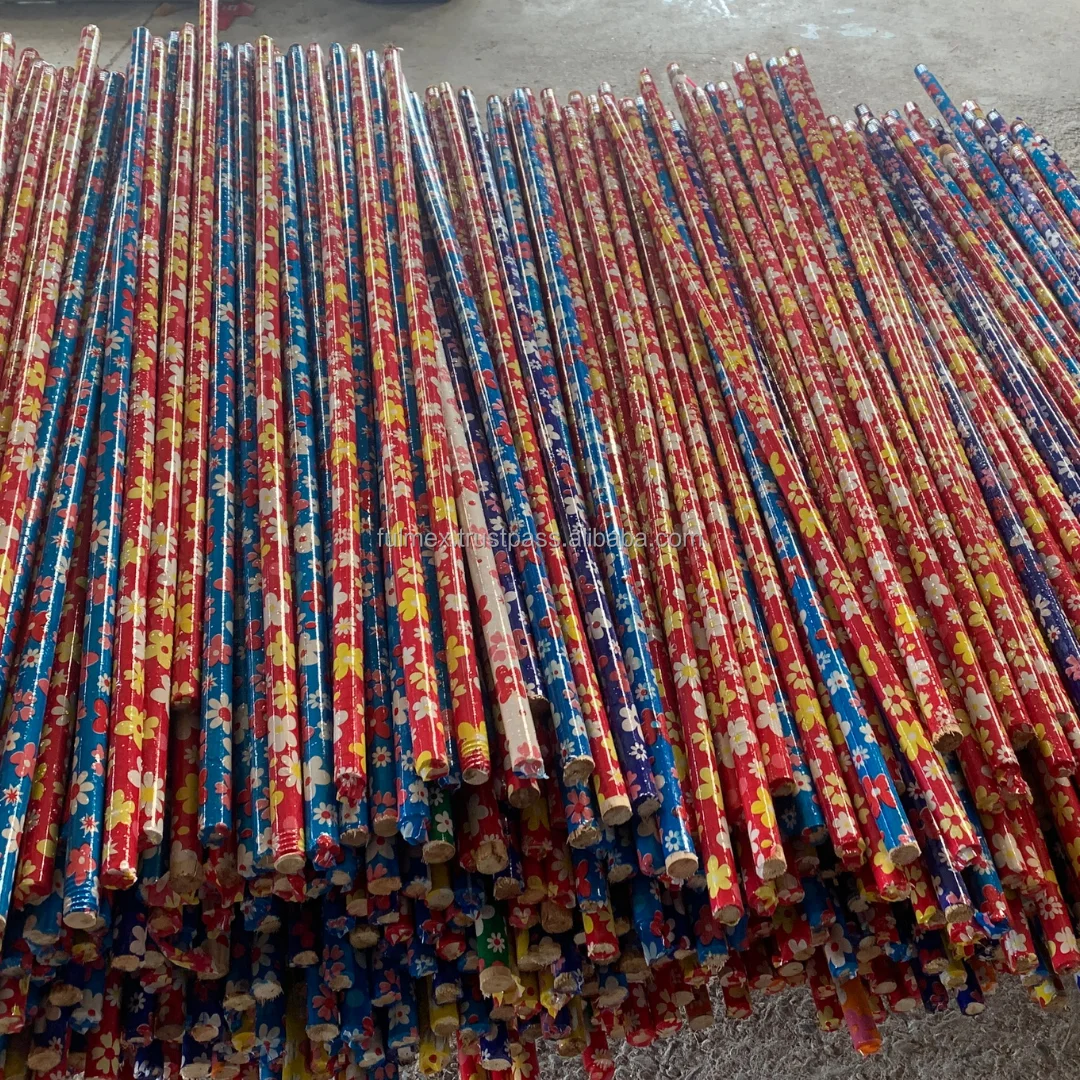 VietNam PVC-Coated Wooden Broom Stick Set Eucalyptus Handle with 1 Turn Head Cover PP Broom Head Mop Stick Dustpan Home Cleaning