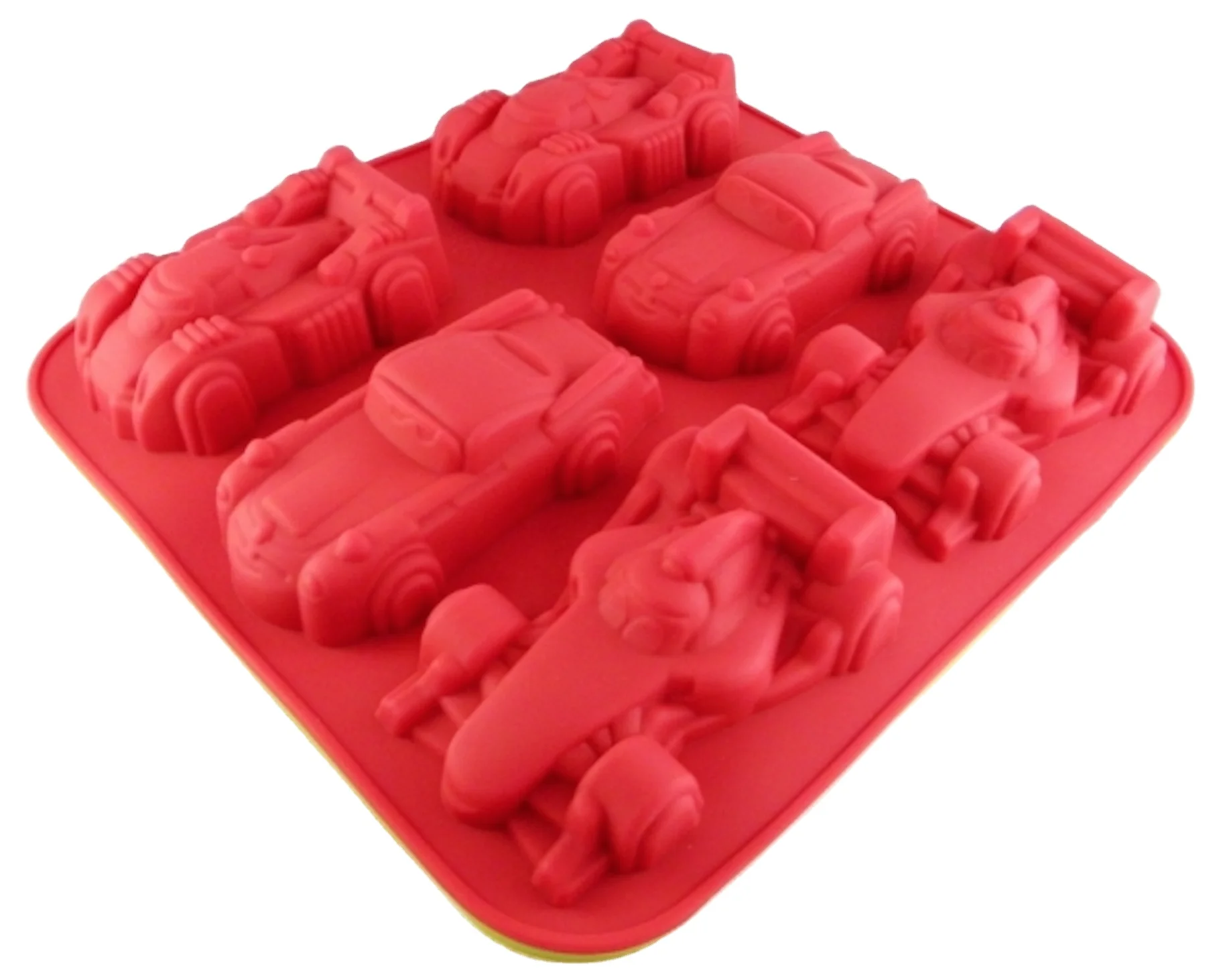 CupCake Silicone Tray - Cars Shape; 6 in 1; 30*27Cms