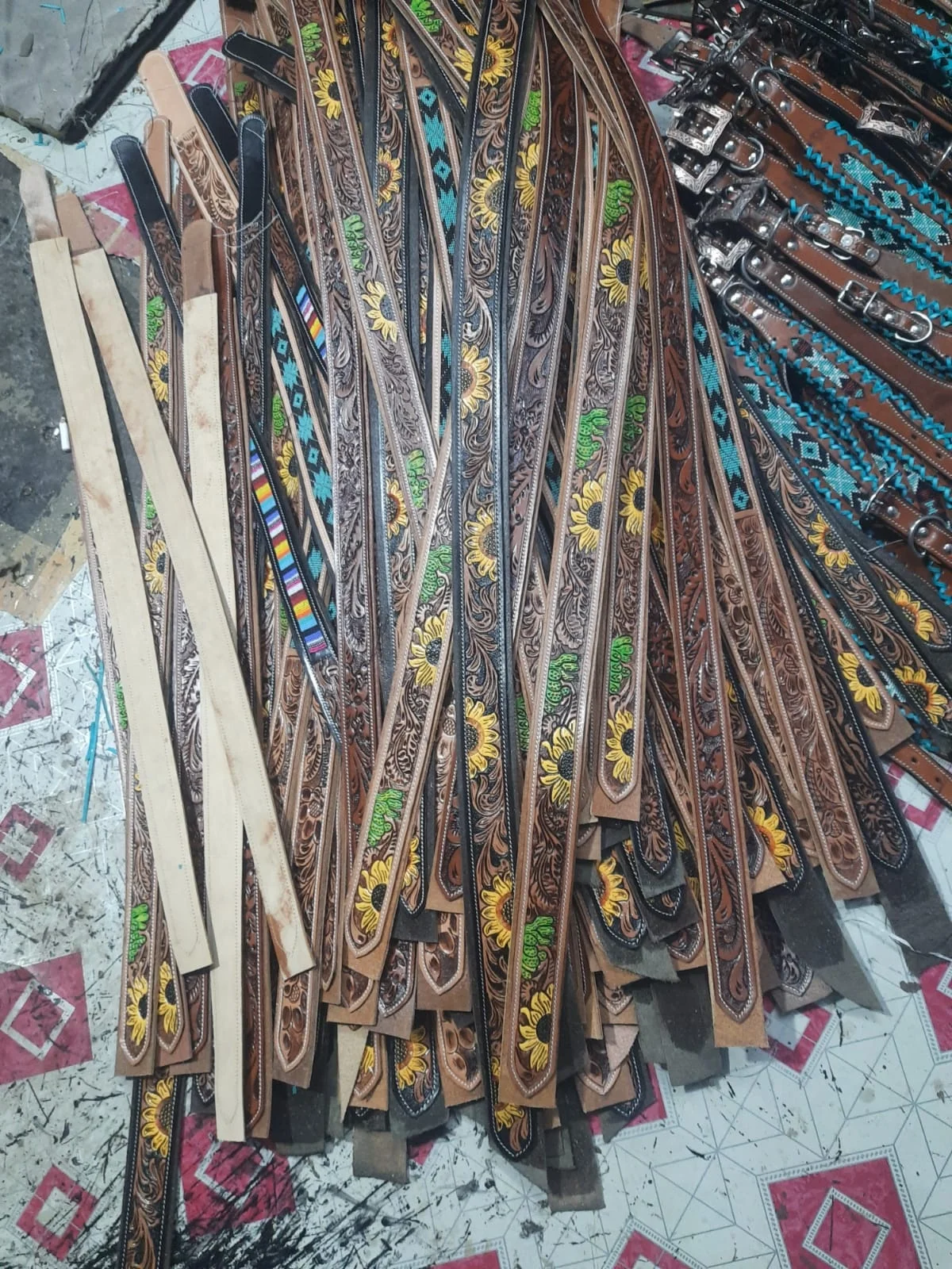 Best Selling Premium Quality Genuine Leather Western Cowboy Belt With Hand Carved/Hand Tooled Design Manufacturer