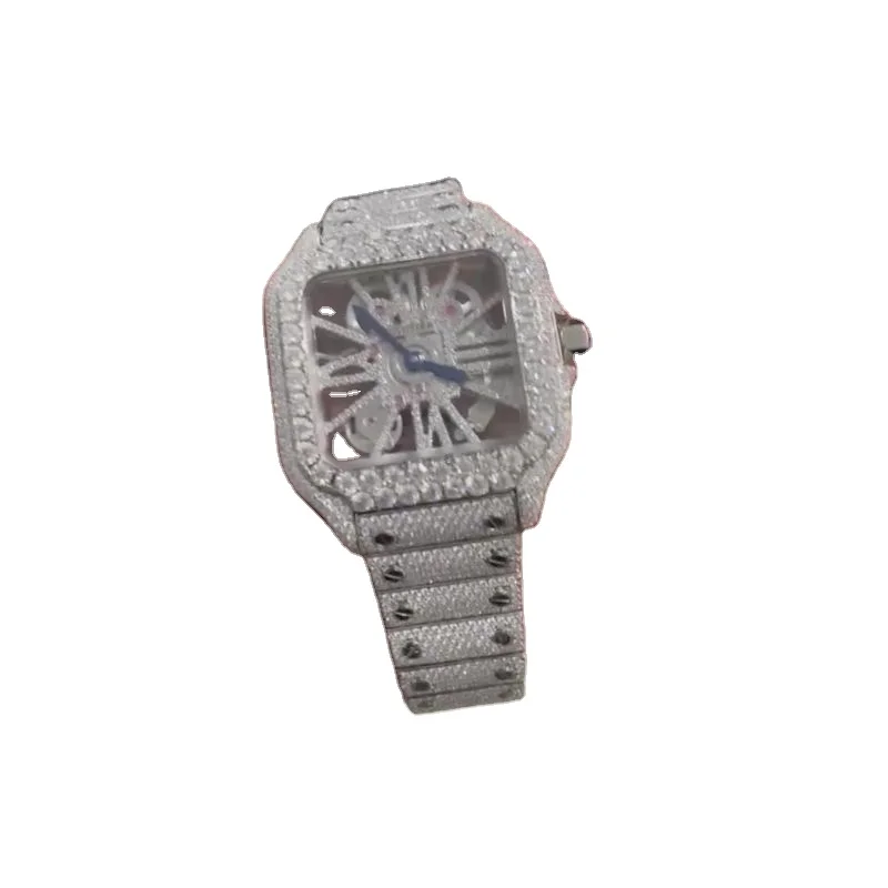 Новое поступление, кварцевые часы с бриллиантами высокого качества из нержавеющей стали, ремешок с настоящими бриллиантами, часы, роскошное кольцо из чистого бриллианта по лучшей цене