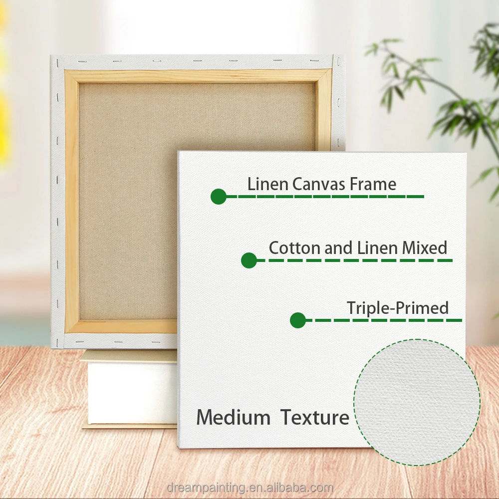 Blank Canvas Panels 6 Pack 380g Linen Mixed Stretched Canvas Print Artist Oil Painting Acrylic