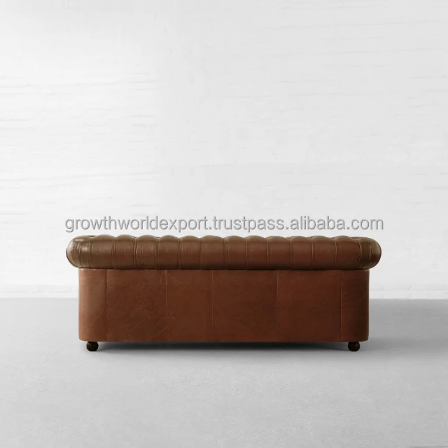 Chesterfield Brown Hot multi Seater Leather Sofa Chesterfield Restaurant Sofa Hotel Furniture Modern cafe home Furniture 2024