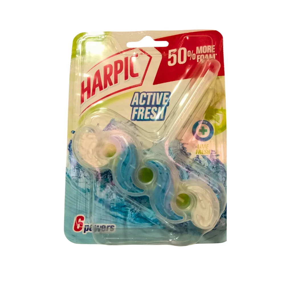 Harpic Toilet Rim Block (UK) 35gm x 6 LIME FRESH Scented Liquid Toilet Cleaners