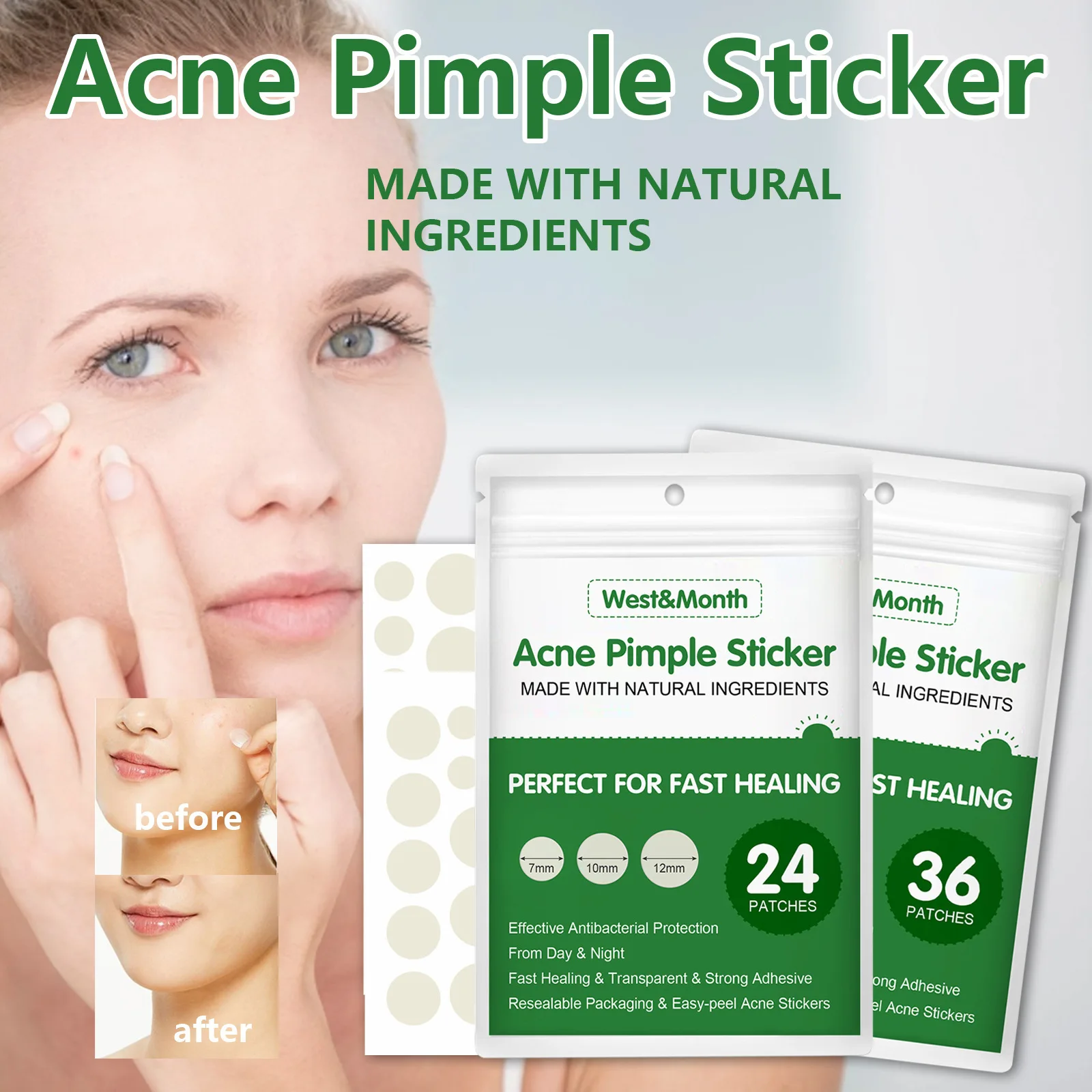 Free Sample Acne Dressing Acne Patch Custom Shape Spot Treatment Plaster Acne Patches Invisible