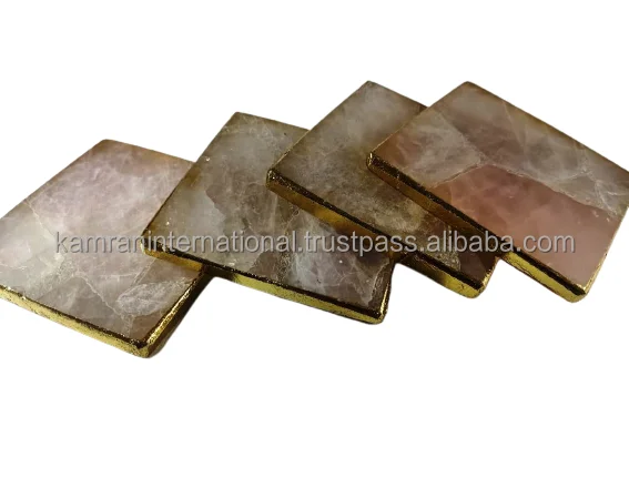 NATROSE AGATE QUARTZ COASTERS Carved Natural Stone Crystal Healing Love Mascot Patterns Home Decoration Christmas Occasions