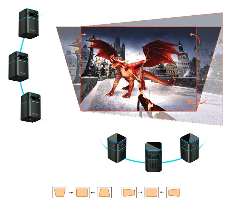 Мини-проектор AUN на Android 9 проектор Ubeamer 1 Pro 4K видеопроектор декодирует домашний кинотеатр лучевой для домашнего телефона 7000 мАч