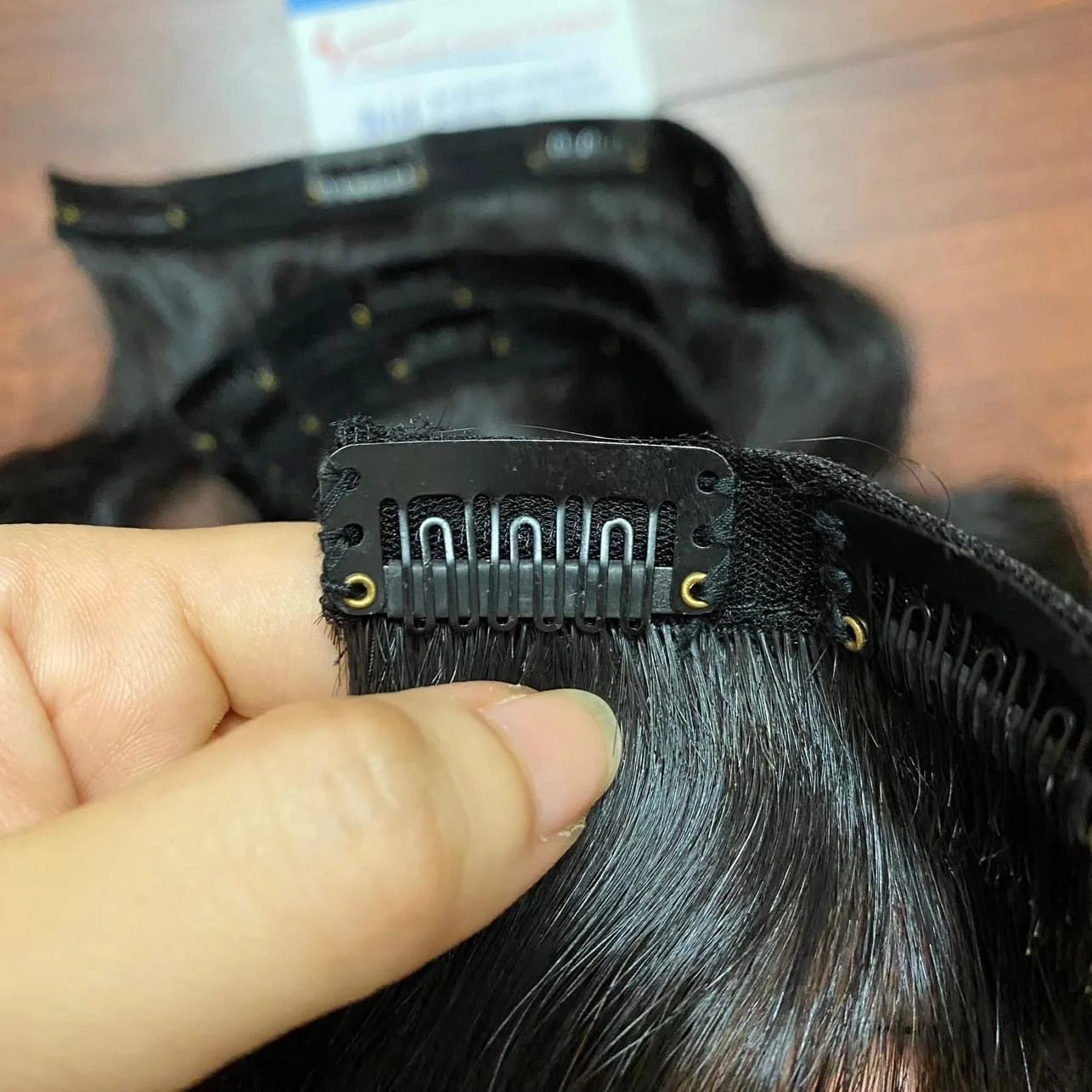 Factory price Natural black Clip-in 100% Vietnamese human Hair Extensions high quality silky no tangle no shedding large stock