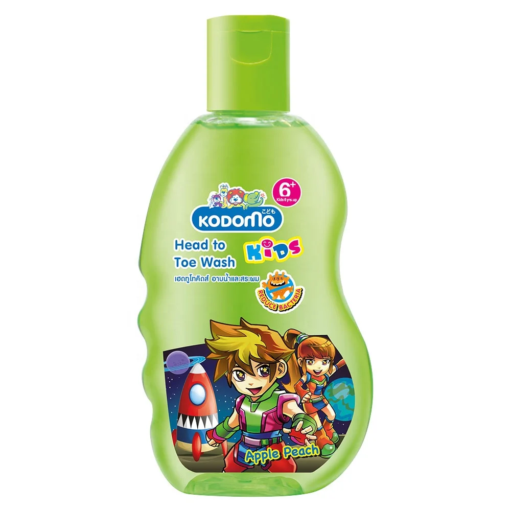  Kodomo детская формула для мытья головы до ног яблоко персик