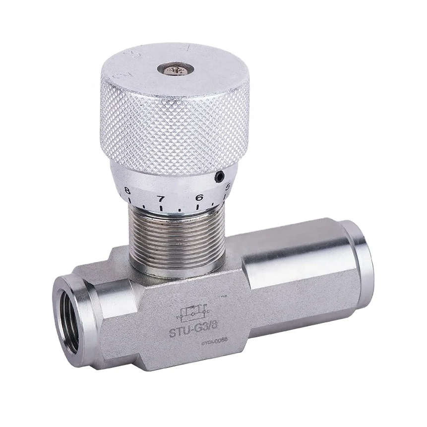 High Pressure Hydraulic ValveS supplier STU  type BSPP Ports FLOW RESTRICTOR WITH CHECK VALVE for machinery