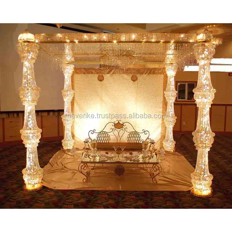 Crystal Wedding Mandap Event & Party Decoration Supplies High quality White wedding stage Royal Wedding mandap
