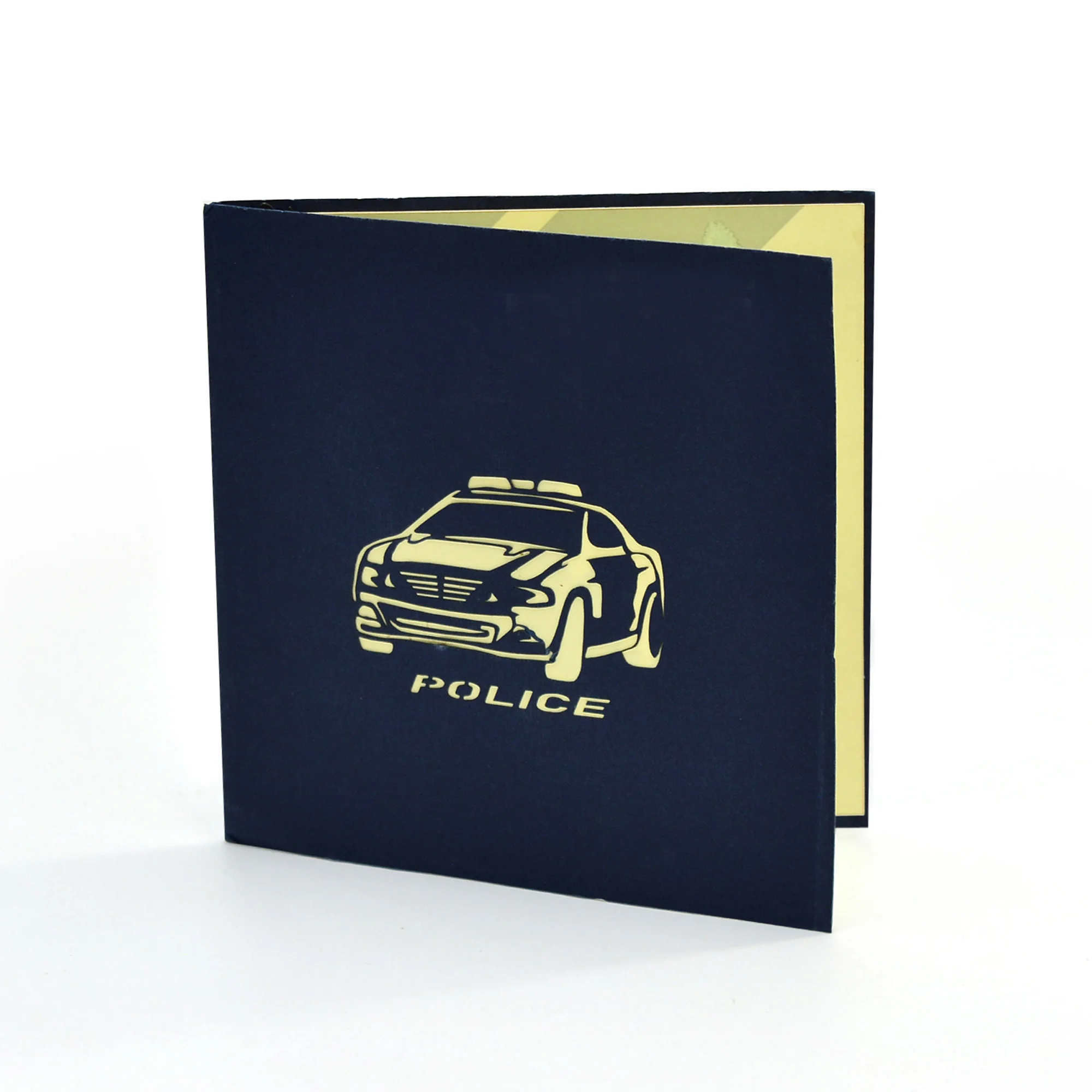 Custom design and Craftsmanship Police car 3D Model for greeting card to happy birthday for anyone working as a police officer