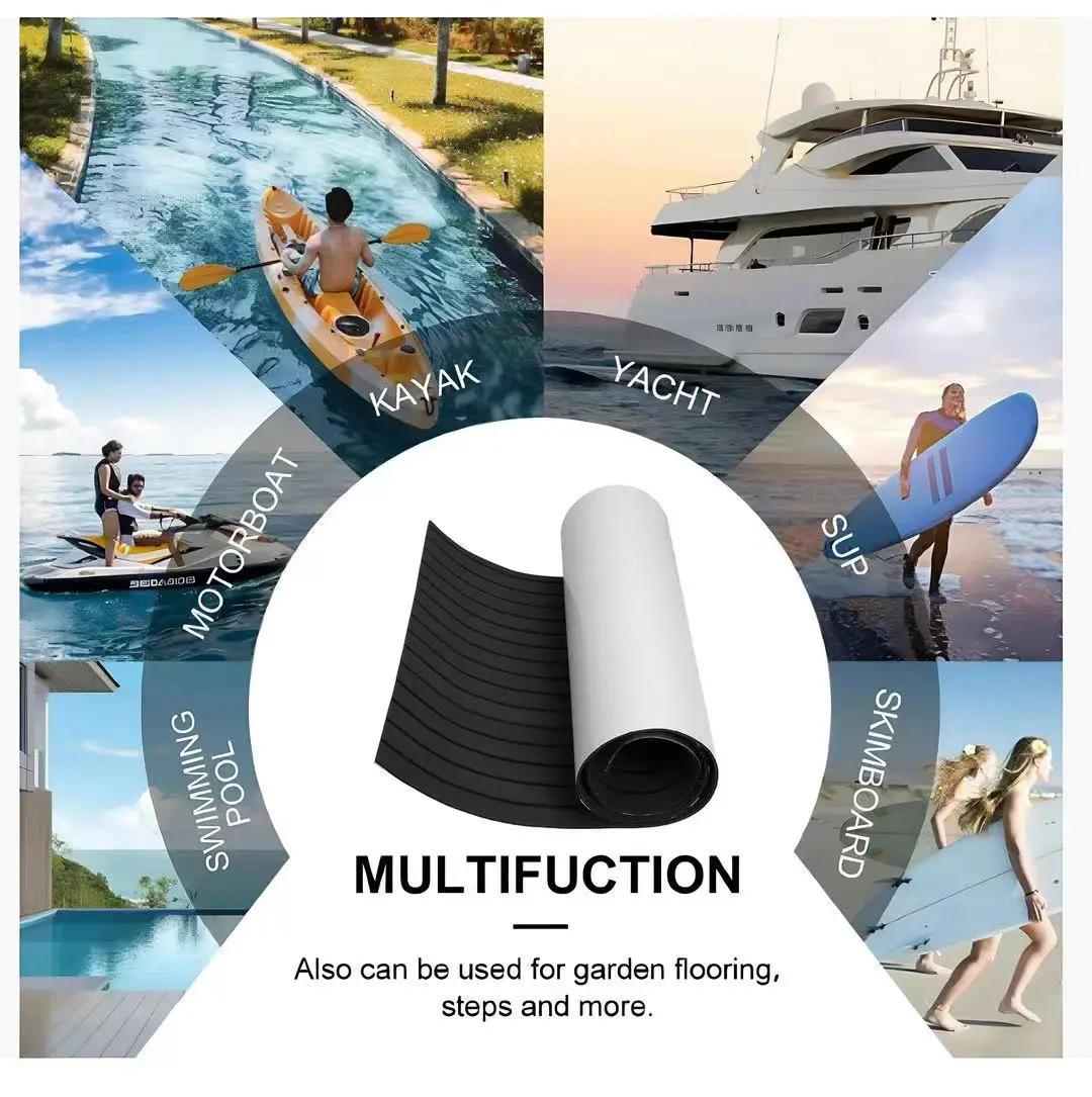Synthetic Teak Composite Brushed Durable EVA Foam Deck Marine Deck Covering Brushed Outdoor Boat Or Yacht Flooring