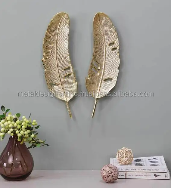 Aluminium Banana Leaf Silver & Gold Wall Art Home decor for Living Room, Bed Room and drawing Room