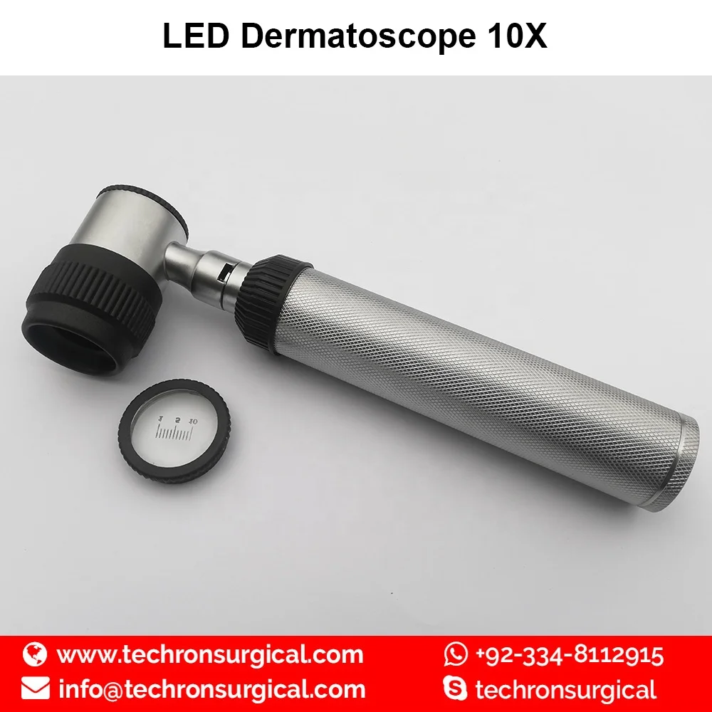 Traditional Microscope 3.5V LED White Light Mini Skin Analysis Machine 10x Portable Dermatoscope with Scale