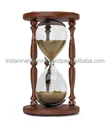 60\45\30 Minutes Creative Timer with Wooden Frame and Glass Hourglass available in customized sand colors