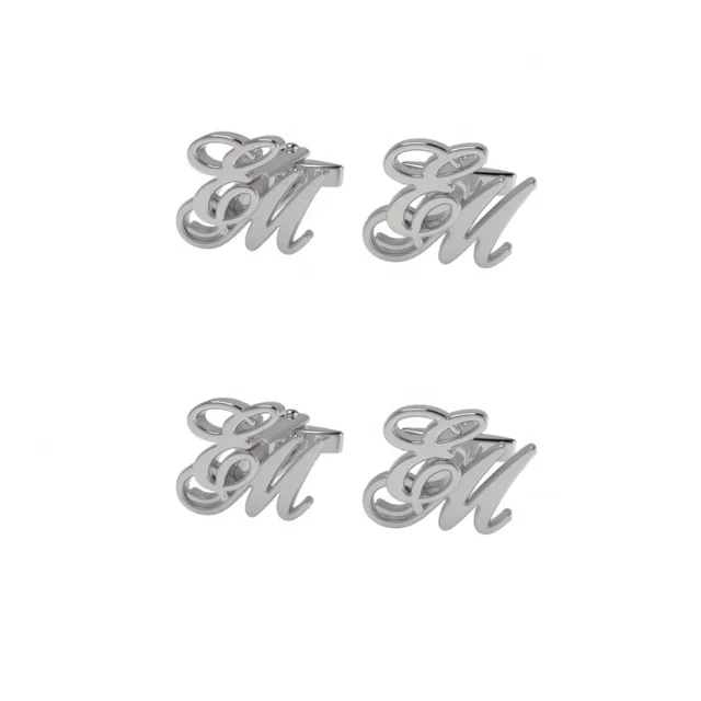 Silver Elegant Customizable Cufflinks With Initial Italian Handmade Cuff Link for men jewellery
