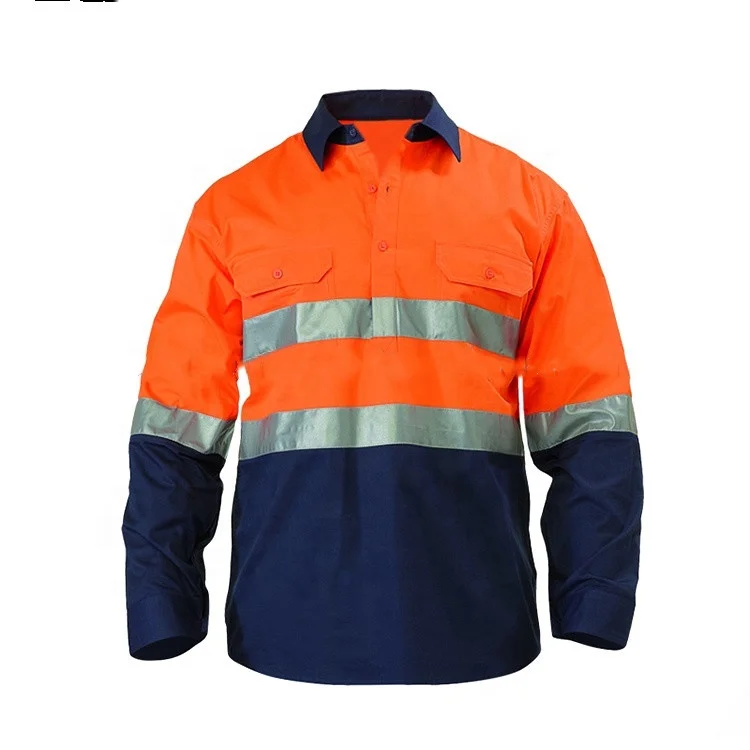 Long Sleeve Reflective Workwear Safety Shirt Work Suits Mechanical Workwear High Visibility Work Wear