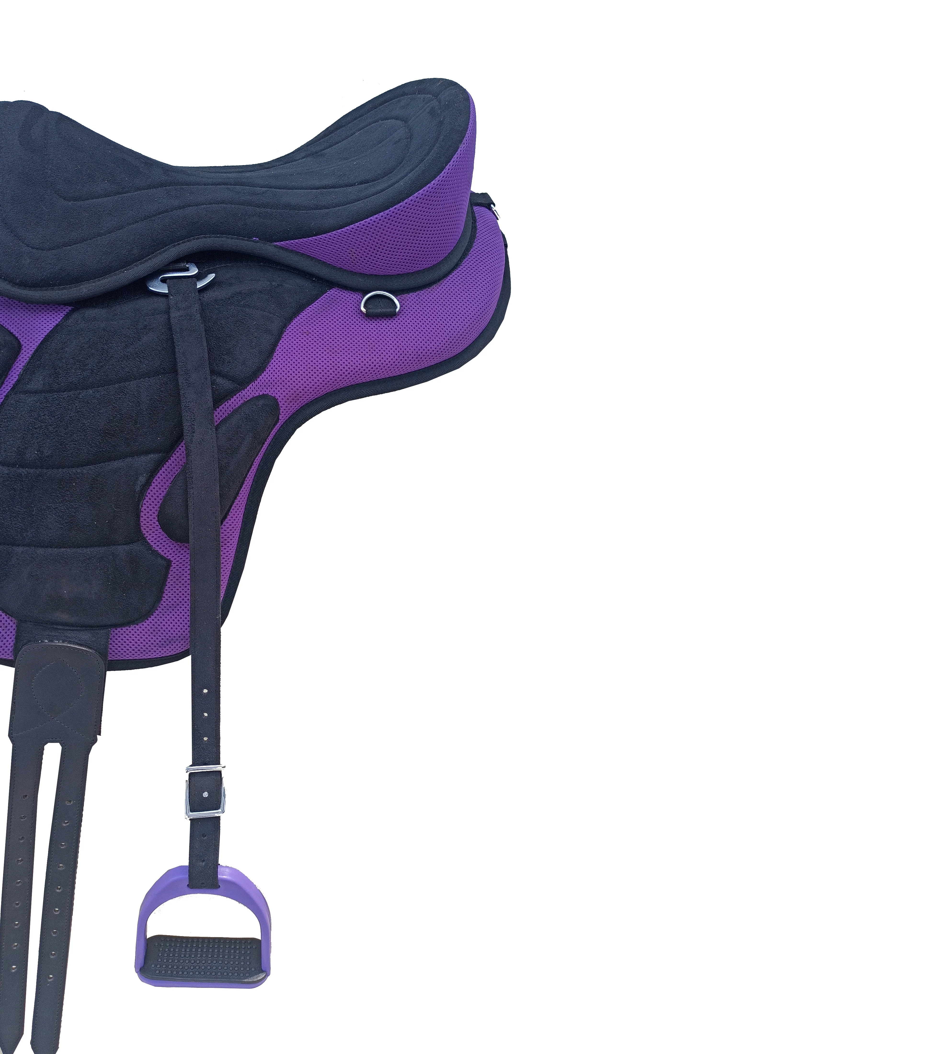 Purple Color Treeless Synthetic Freemax Horse English Saddle In 10+ Sizes