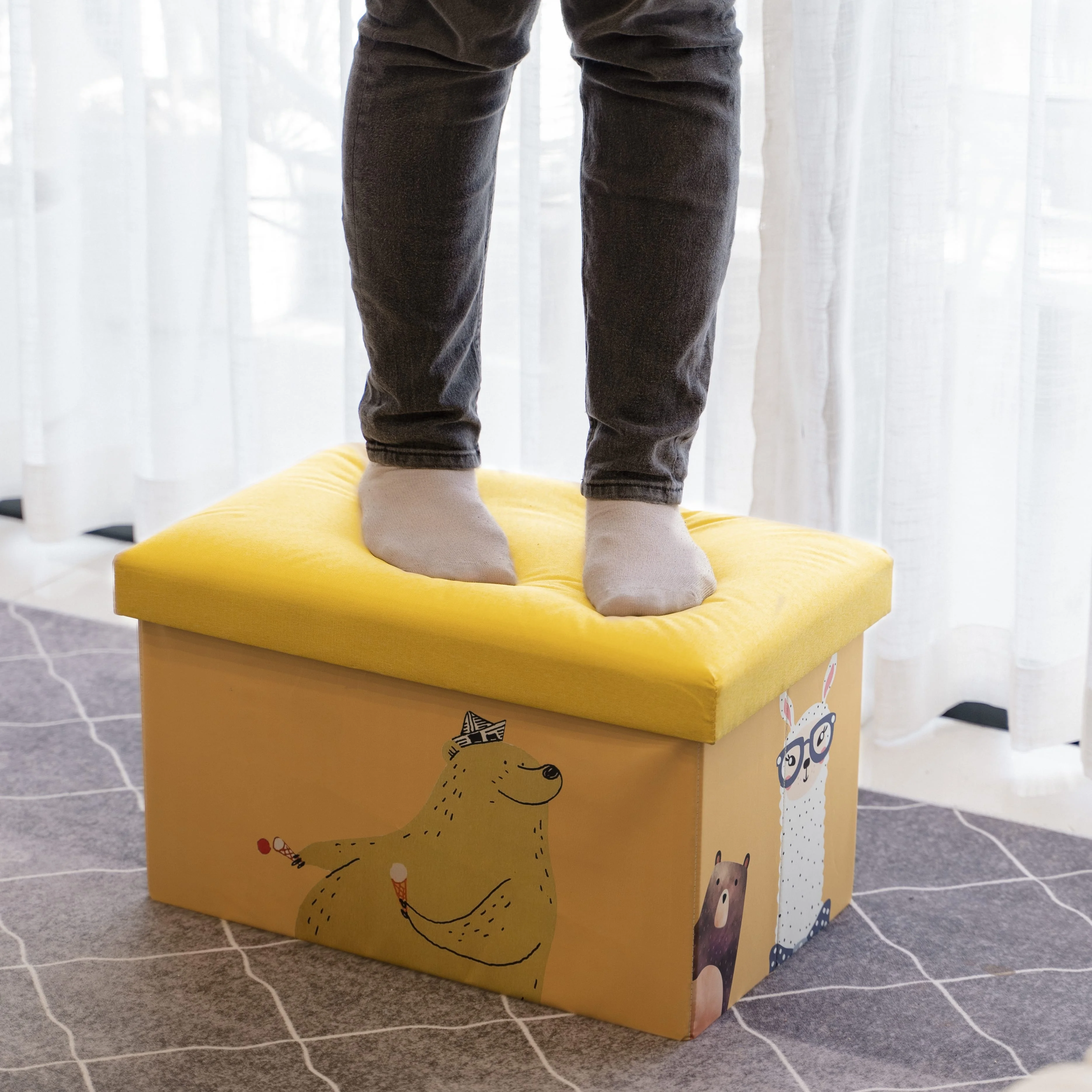 MA04.1 Foldable Ottoman Storage Box for books kid toys sundries OEM Customized Factory Price home storage & organization