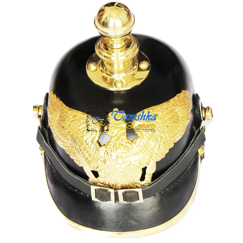 Средневековый Кожаный латунный доспеховый шлем Немецкий Рыцарь прусский дисплей доспехи металлический Агат костюм для Хэллоуина