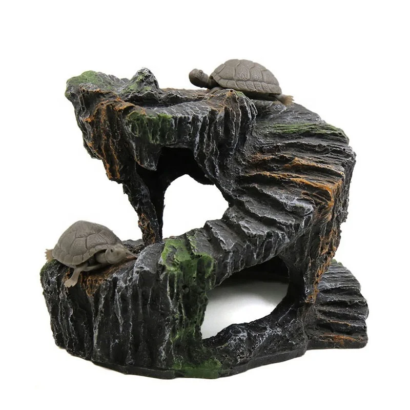 Reptile accessories ornaments fish tank decoration tortoise resin pet hidden cave