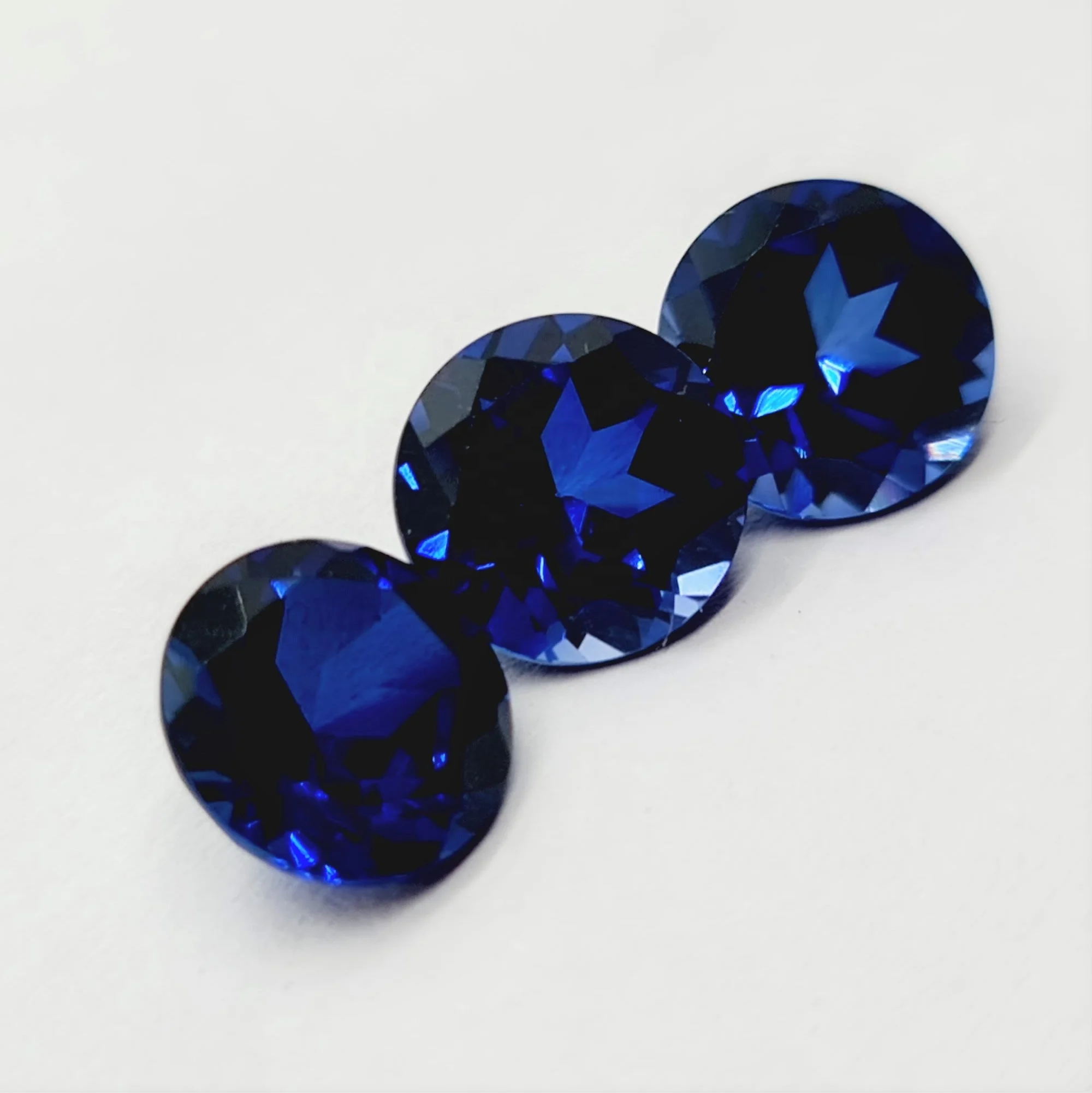 Created Corundum Gemstone Hand Cut round faceted Wholesale cut in all calibrated sizes till 20mm