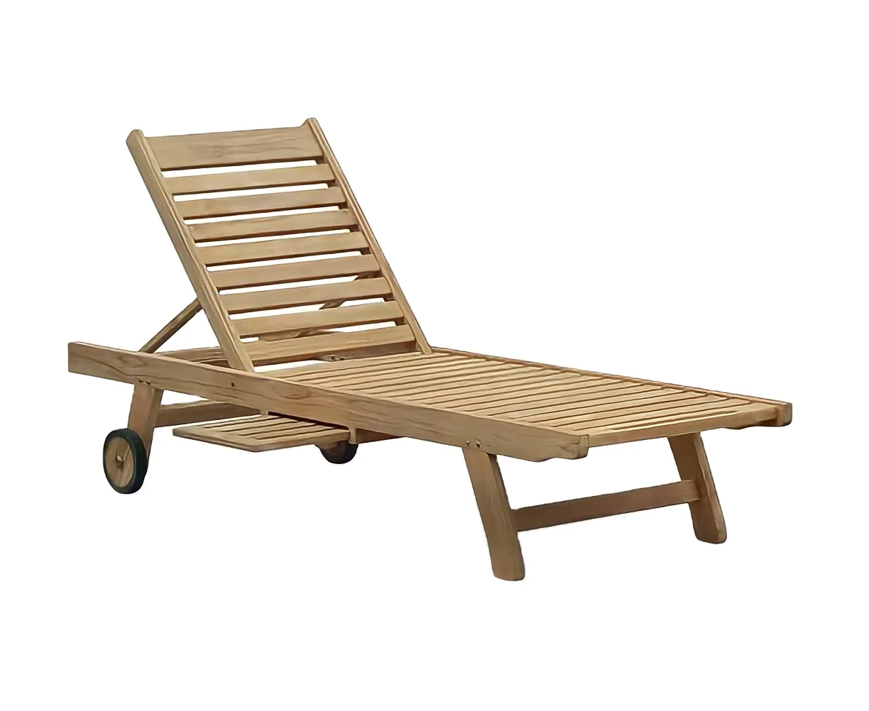 Недорогая прочная уличная мебель для бассейна, отеля, пляжа, деревянная складная кровать, шезлонг, Пляжная кровать, шезлонг