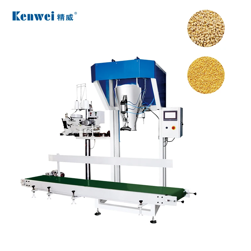 Automatic single head fluid bulk weigher food packaging machine for packing 5-50kg rice peanuts beans